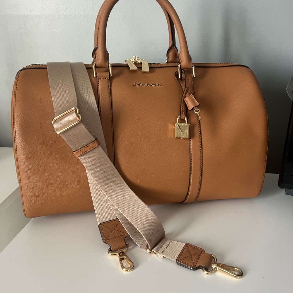 Michael Kors Weekender Travel Duffel Bag with Zippered Trolley Sleeve